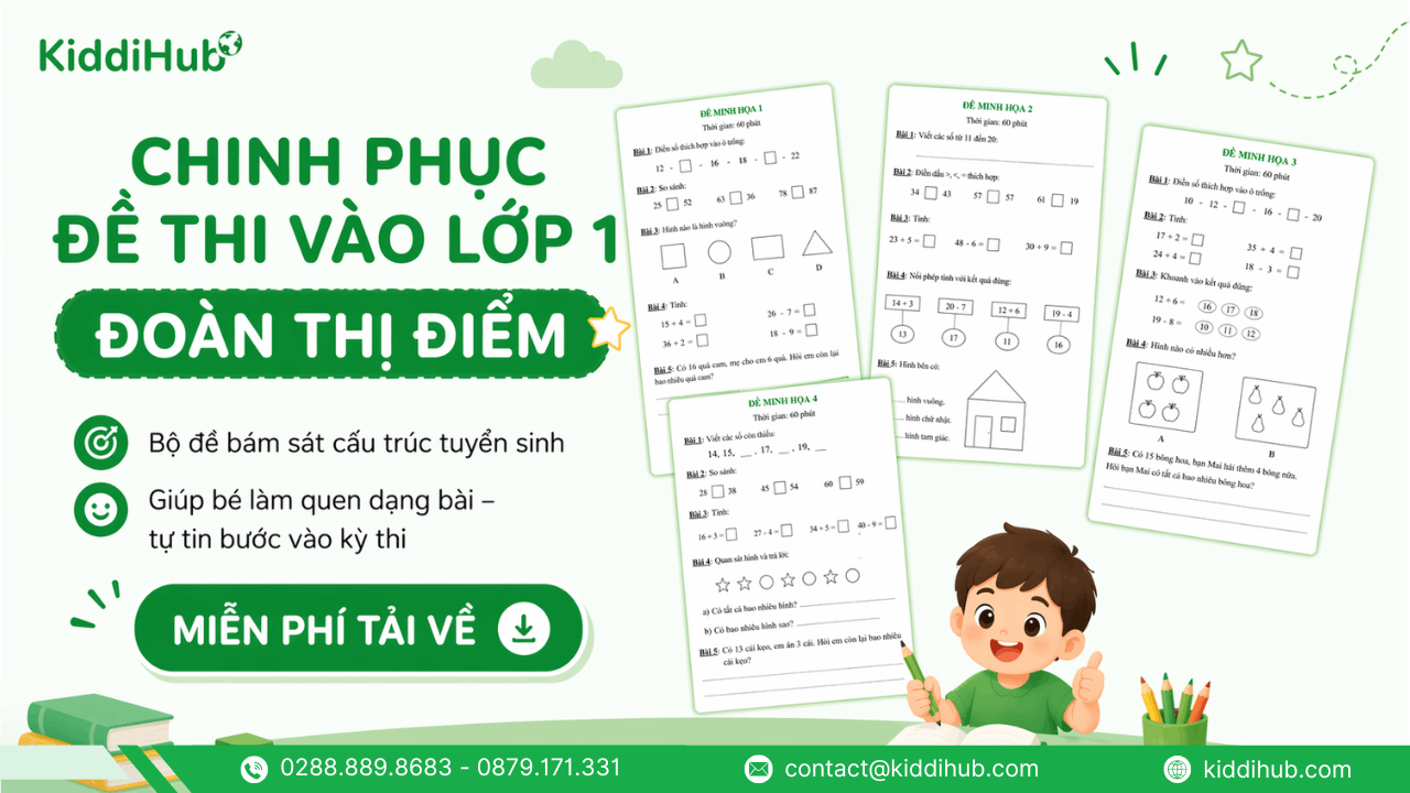 Chinh phá»¥c Äá» thi vÃ o lá»p 1 ÄoÃ n Thá» Äiá»m