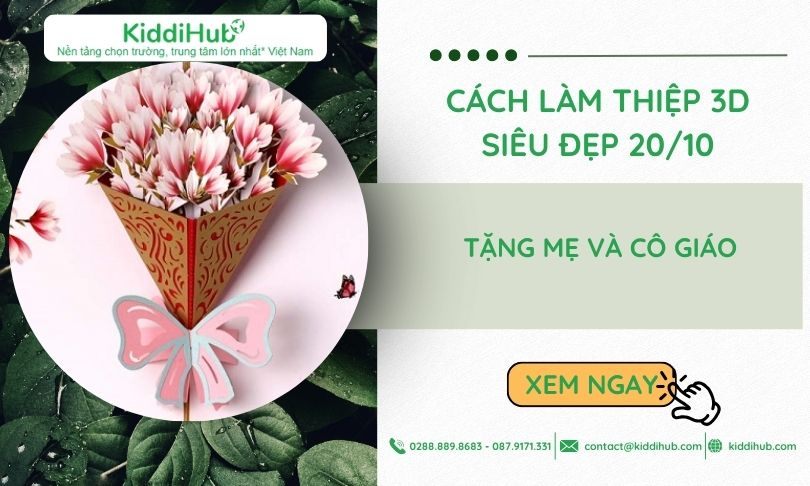 Cách làm thiệp 3D siêu đẹp 20/10 – Tặng mẹ và cô giáo