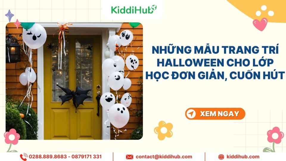 Những mẫu trang trí halloween cho lớp học đơn giản, cuốn hút