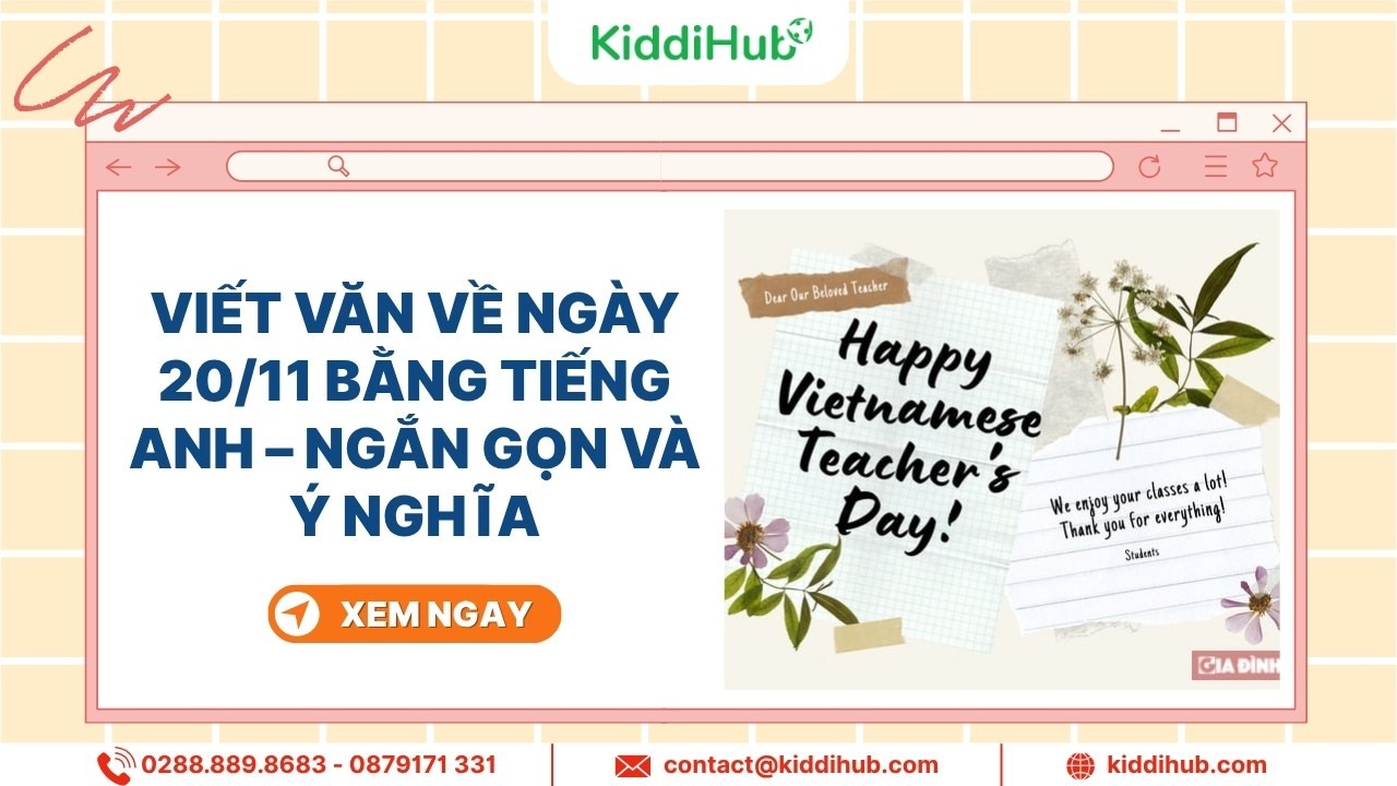 Viết văn về ngày 20/11 bằng tiếng Anh – Ngắn gọn và ý nghĩa