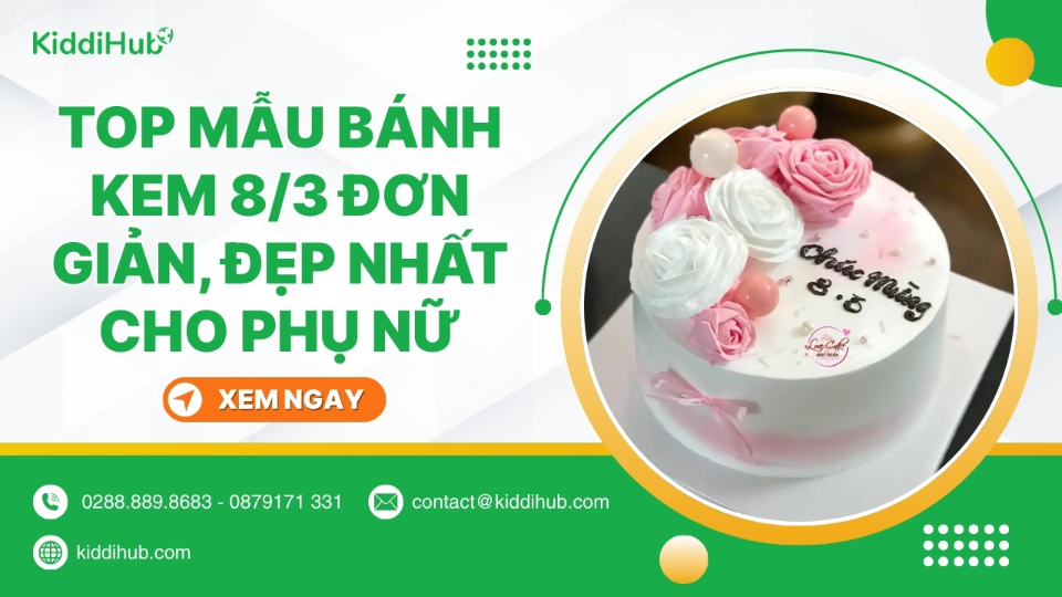 Top mẫu bánh kem 8/3 đơn giản, đẹp nhất cho phụ nữ