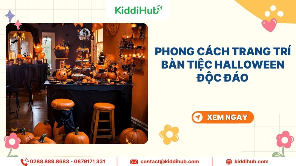 Phong cách trang trí bàn tiệc halloween độc đáo