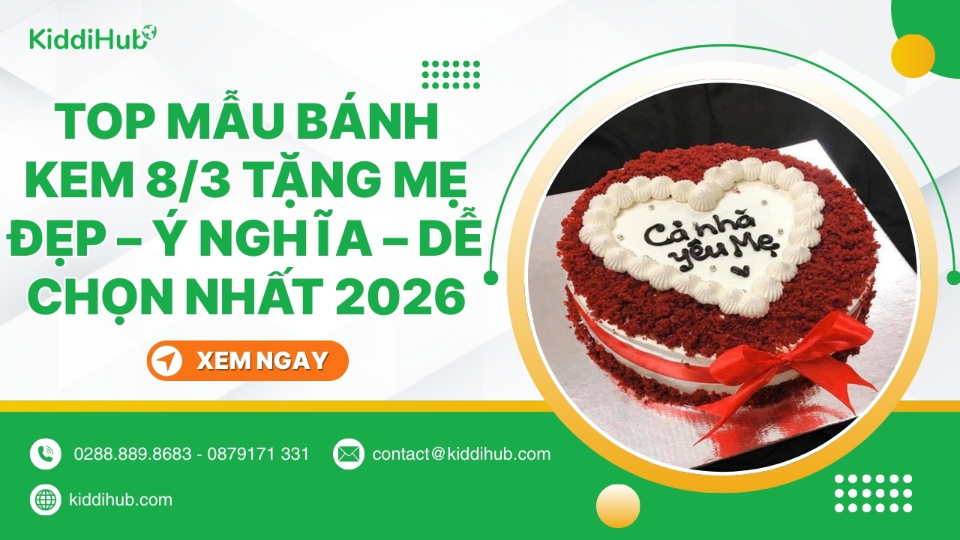 Top mẫu bánh kem 8/3 tặng mẹ đẹp – ý nghĩa – dễ chọn nhất 2026