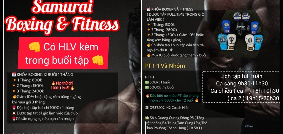 Câu lạc bộ Samurai Boxing Club - Quận 8