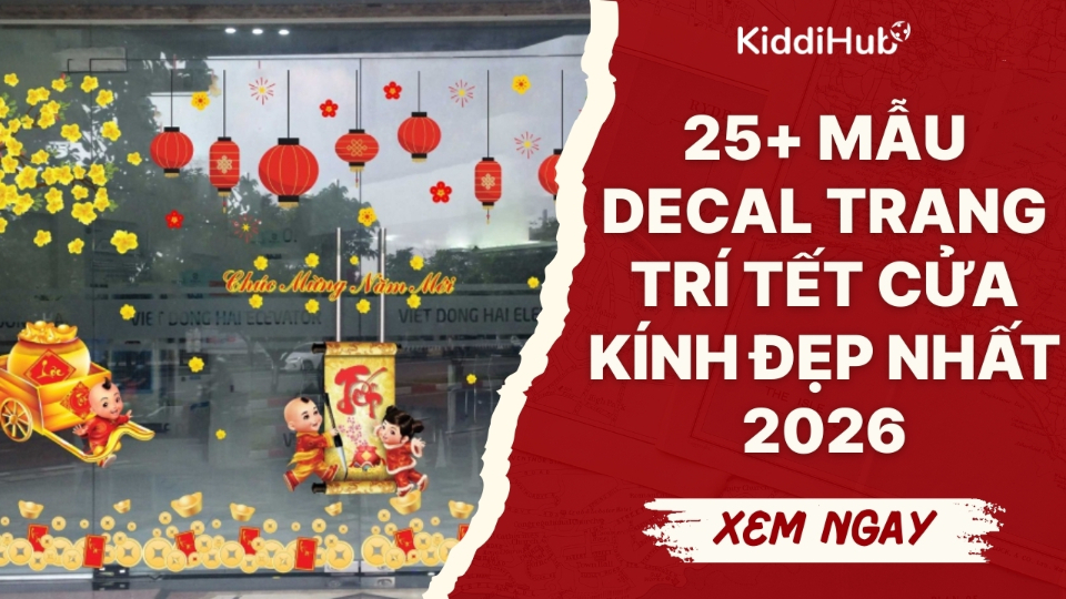 25+ mẫu decal trang trí Tết cửa kính đẹp nhất 2026