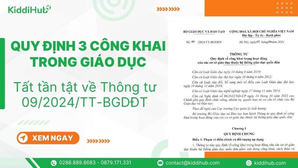Quy định 3 công khai trong giáo dục - Tất tần tật về Thông tư 09/2024/TT-BGDĐT
