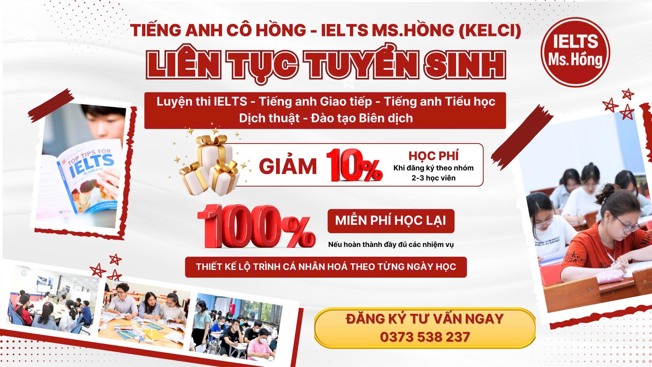 Tiếng Anh Cô Hồng - IELTS  Ms.Hồng (Kelci) - Hà Nội