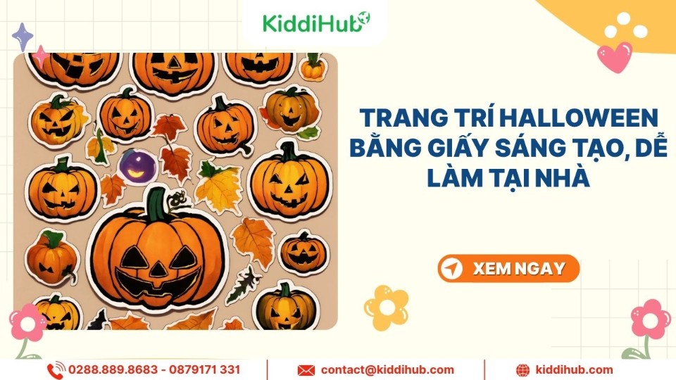 Trang trí Halloween bằng giấy sáng tạo, dễ làm tại nhà