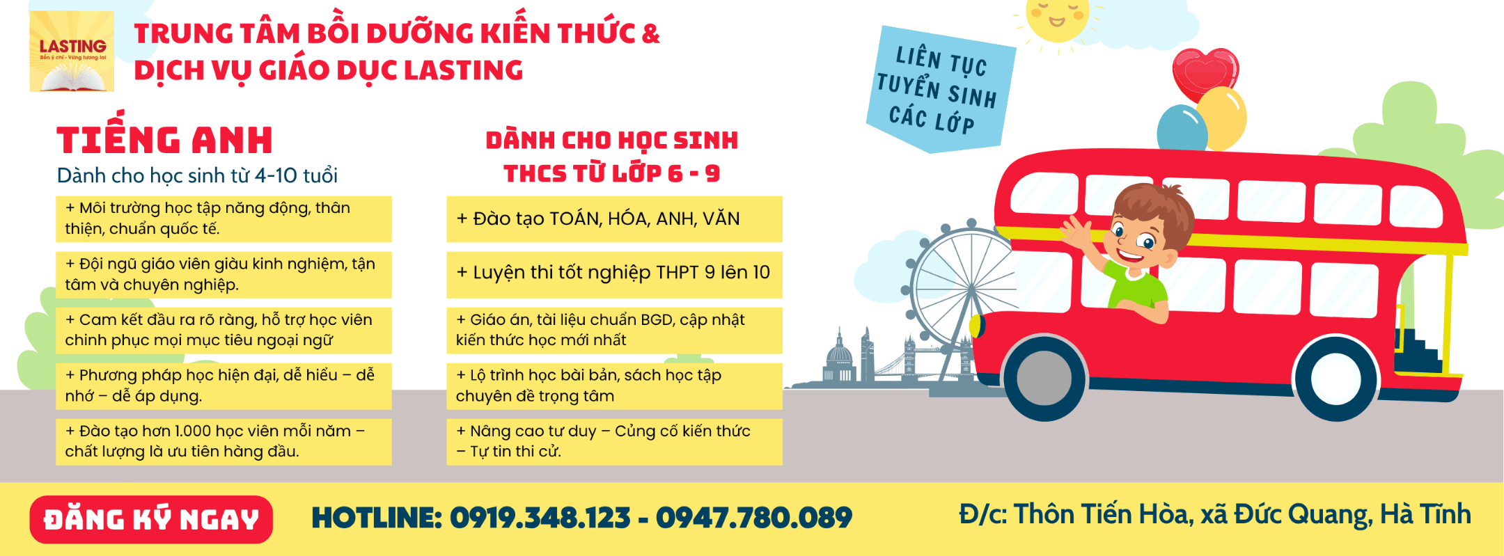 Trung tâm Bồi dưỡng kiến thức Giáo dục Lasting - Cs Đức Thọ
