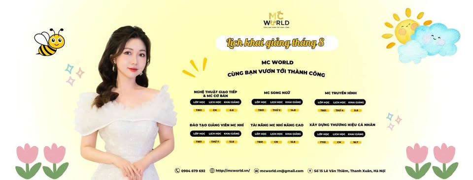 Trung tâm Đào tạo MC, giao tiếp, thuyết trình chuyên nghiệp  Mcworld - Thanh Xuân