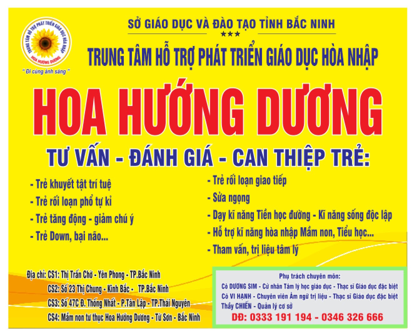 Trung tâm Hỗ trợ hòa nhập Hoa Hướng Dương - Thái Nguyên