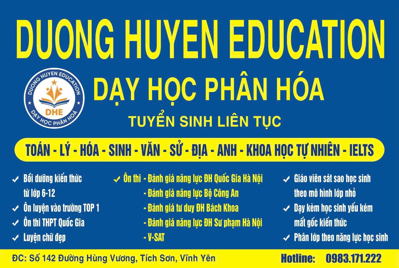Trung Tâm Luyện Thi Dương Huyền Education - Vĩnh Phúc