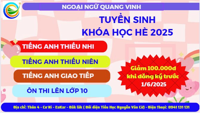 Trung tâm Ngoại Ngữ Quang Vinh - Ea Kar