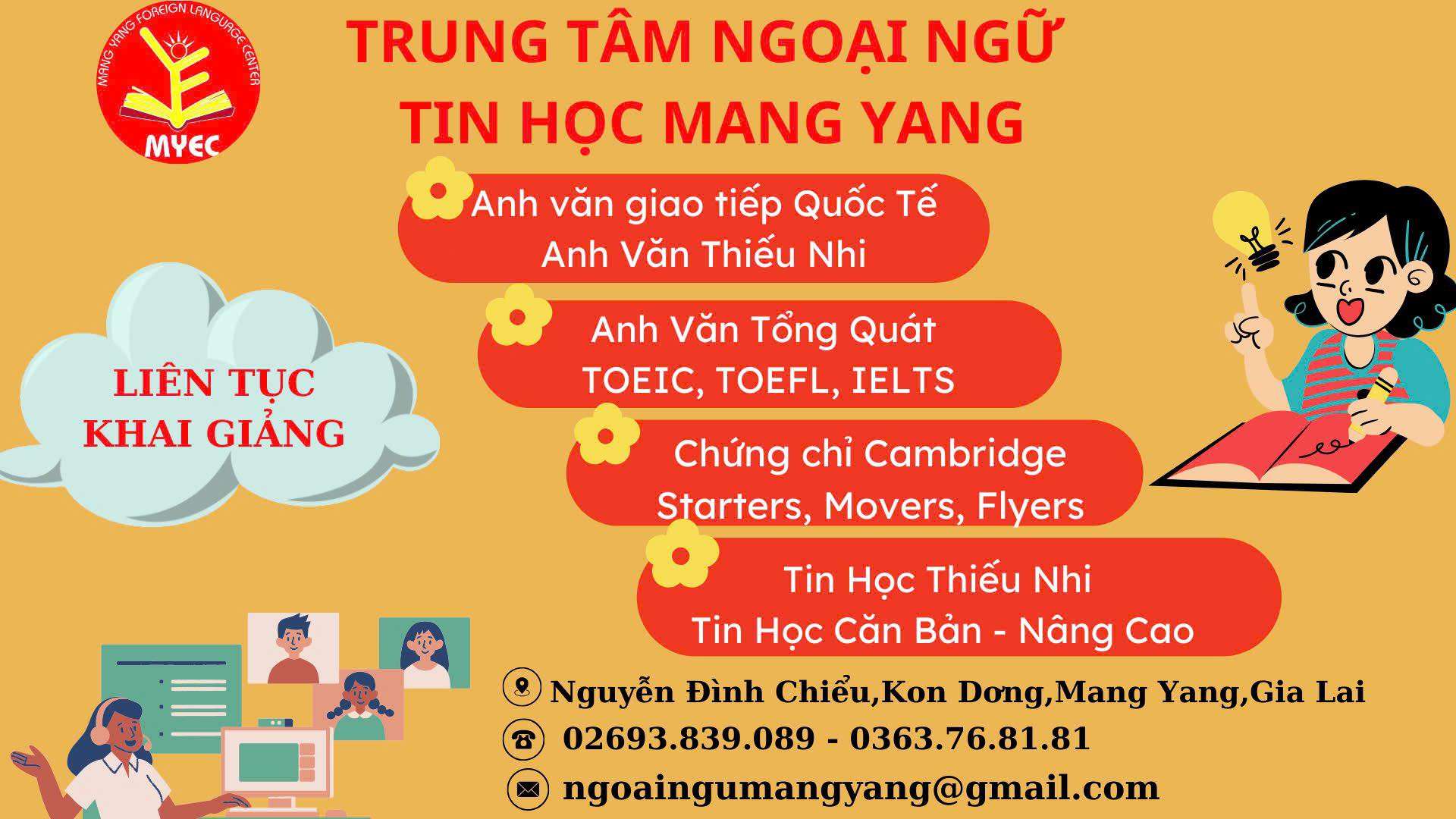 Trung tâm Ngoại Ngữ Tin Học Mang Yang - MYEC - Kon Dơng