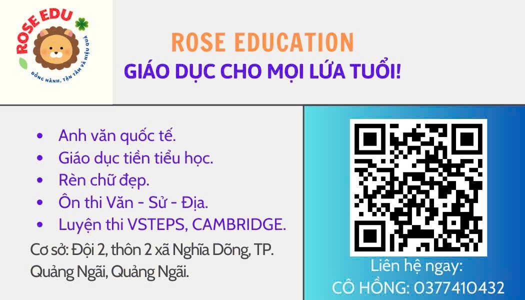Trung tâm Rose edu Anh ngữ Hoa hồng - Quảng Ngãi