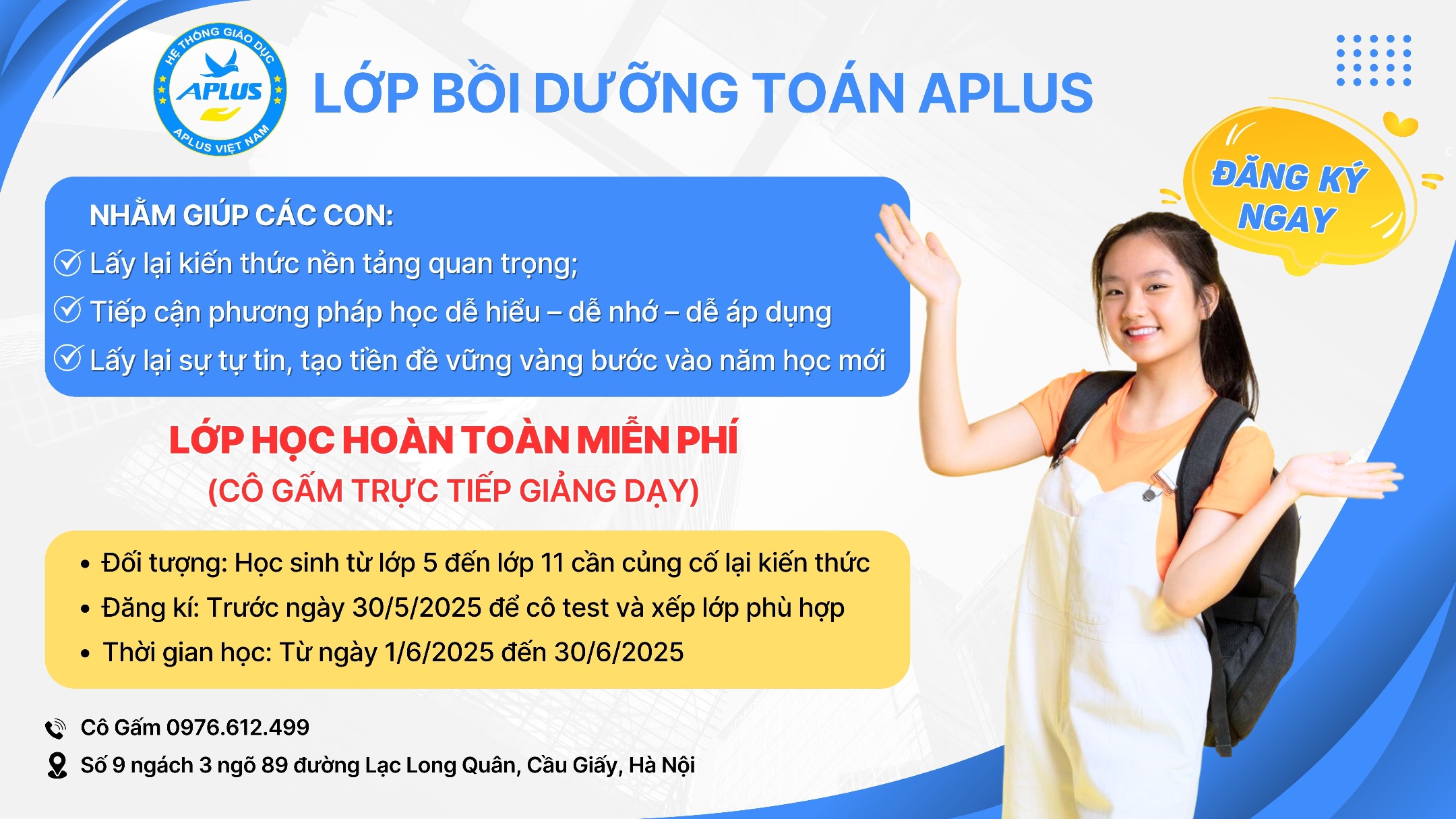 Lớp bồi dưỡng Toán APLUS - Lạc Long Quân