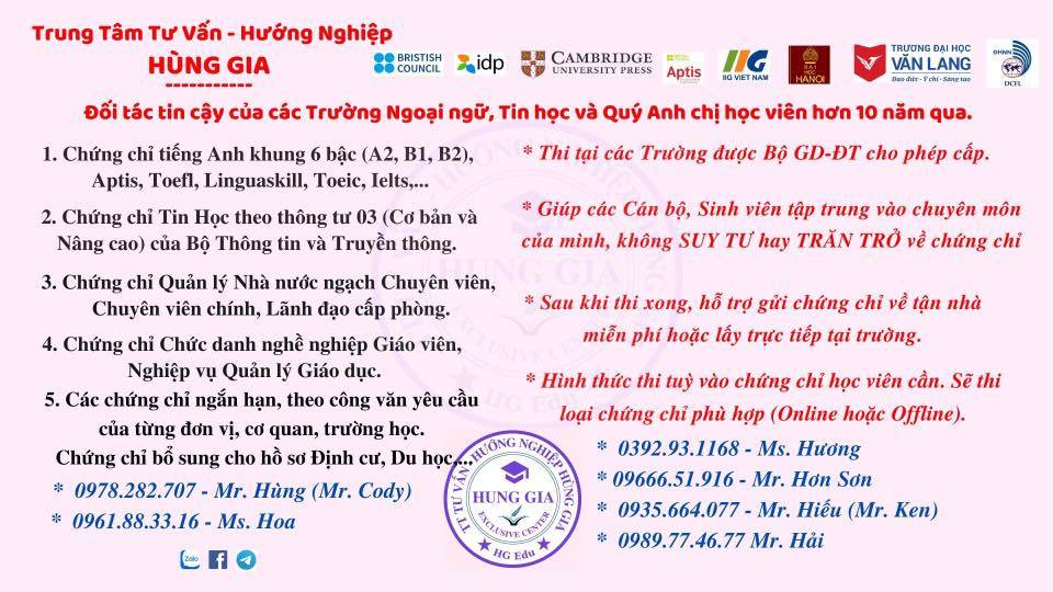 Trung tâm Tư vấn hướng nghiệp Hùng Gia - Hạ Đình