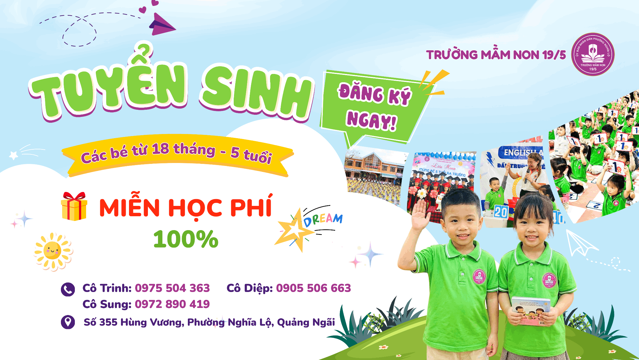 Trường Mầm Non 19/5 - Phường Nghĩa Lộ