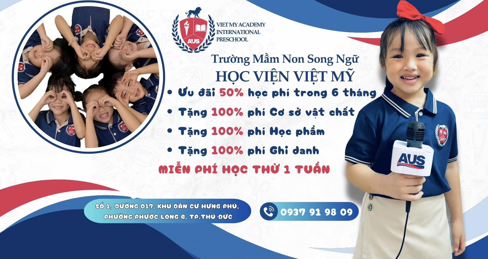Trường Mầm Non Song Ngữ Học Viện Việt Mỹ - Phước Long - Hệ Thống AUS