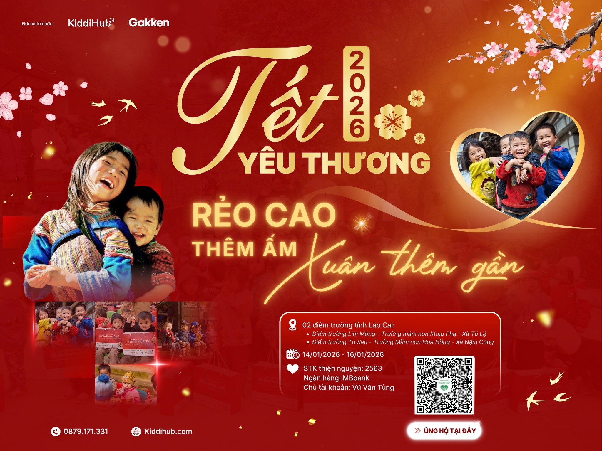 Sự kiện Tết Yêu Thương 2026 trở lại: KiddiHub tiếp nối hành trình trao xuân lên rẻo cao